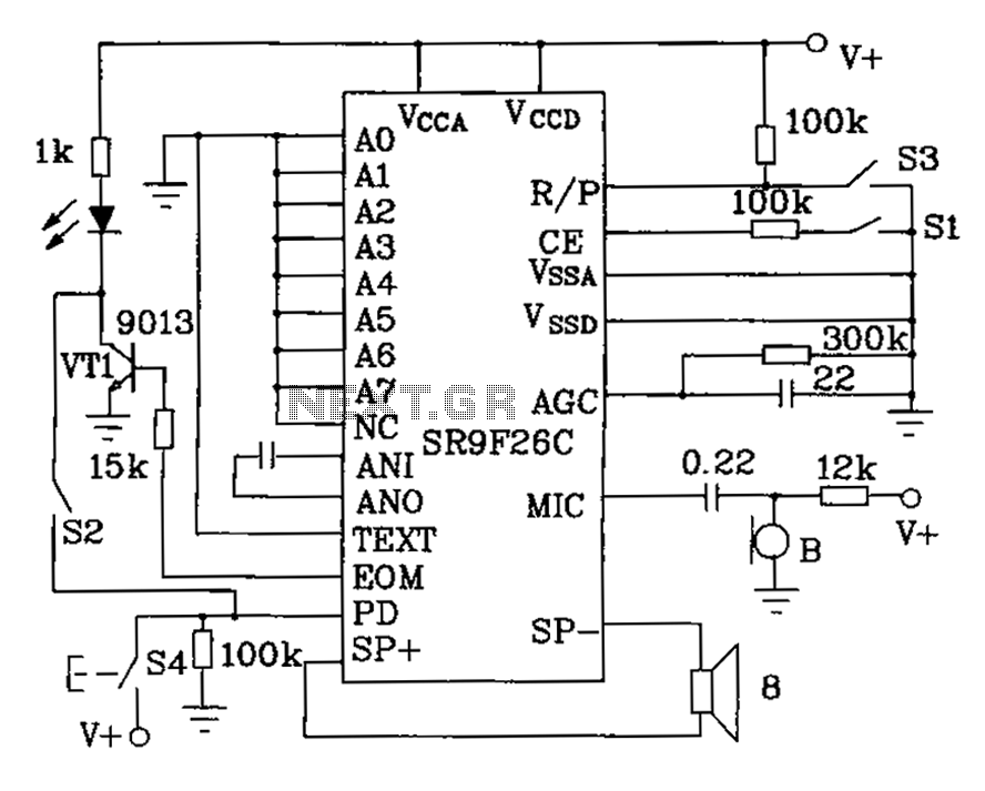 Use SR9F26C ordinary language learning machine tape recorder and circuit diagram circuit