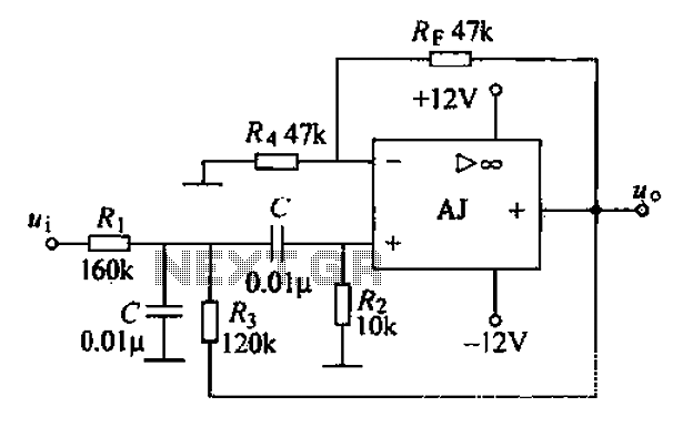 Voltage-controlled voltage source second order band-pass filter circuit