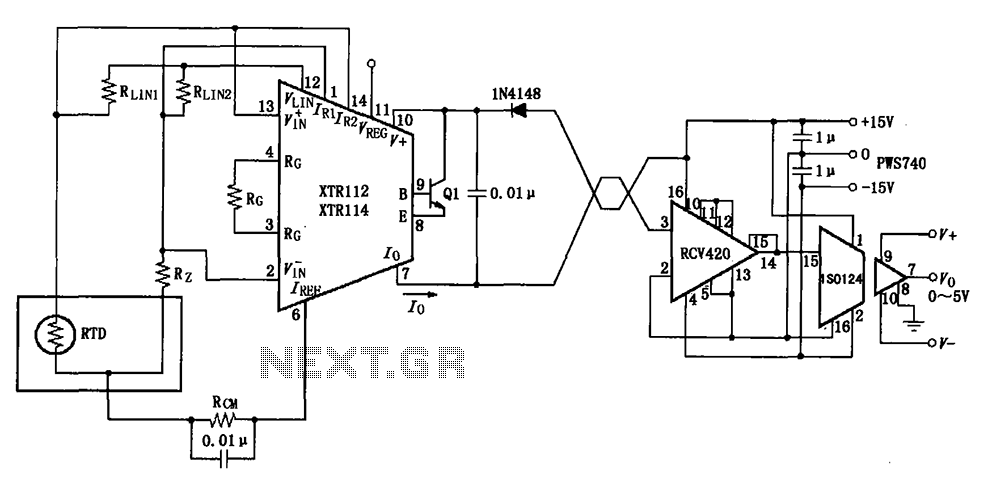 XTR112 114 isolated transmit receive circuit diagram of the ring – Circuit Schematic