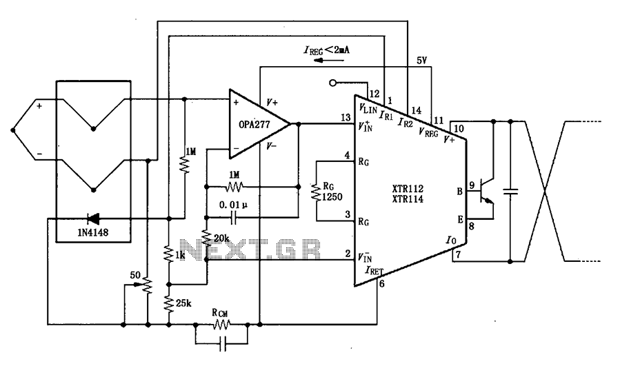XTR112 114 thermocouple measuring circuit diagram of a loop – Circuit Schematic