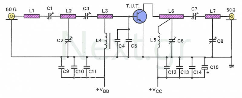 1W UHF Linear Amplifier with BLW33 circuit