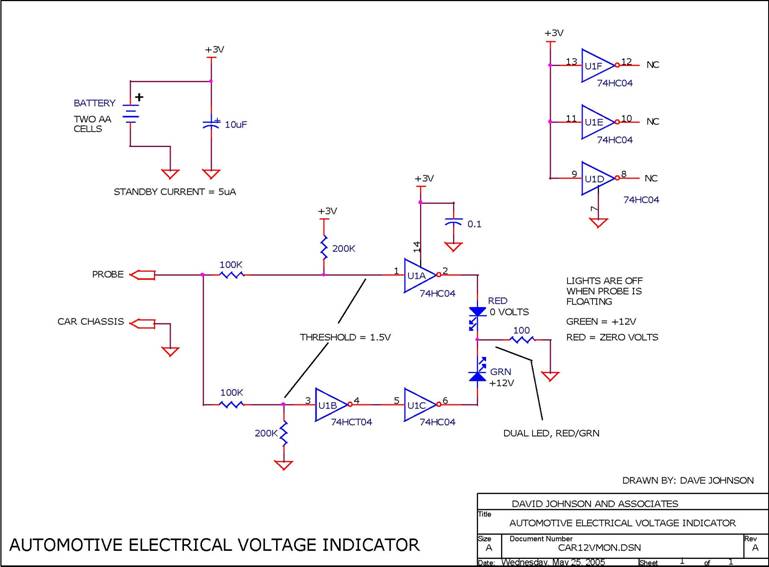 12v automotive electrical voltage circuit