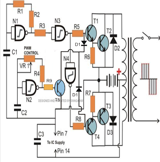 simple 200 watt amplifier – Circuit Schematic