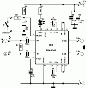 TDA1562Q 50W Car Audio Amplifier circuit