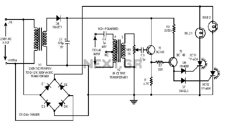 Audio light modulator circuit – Circuit Schematic