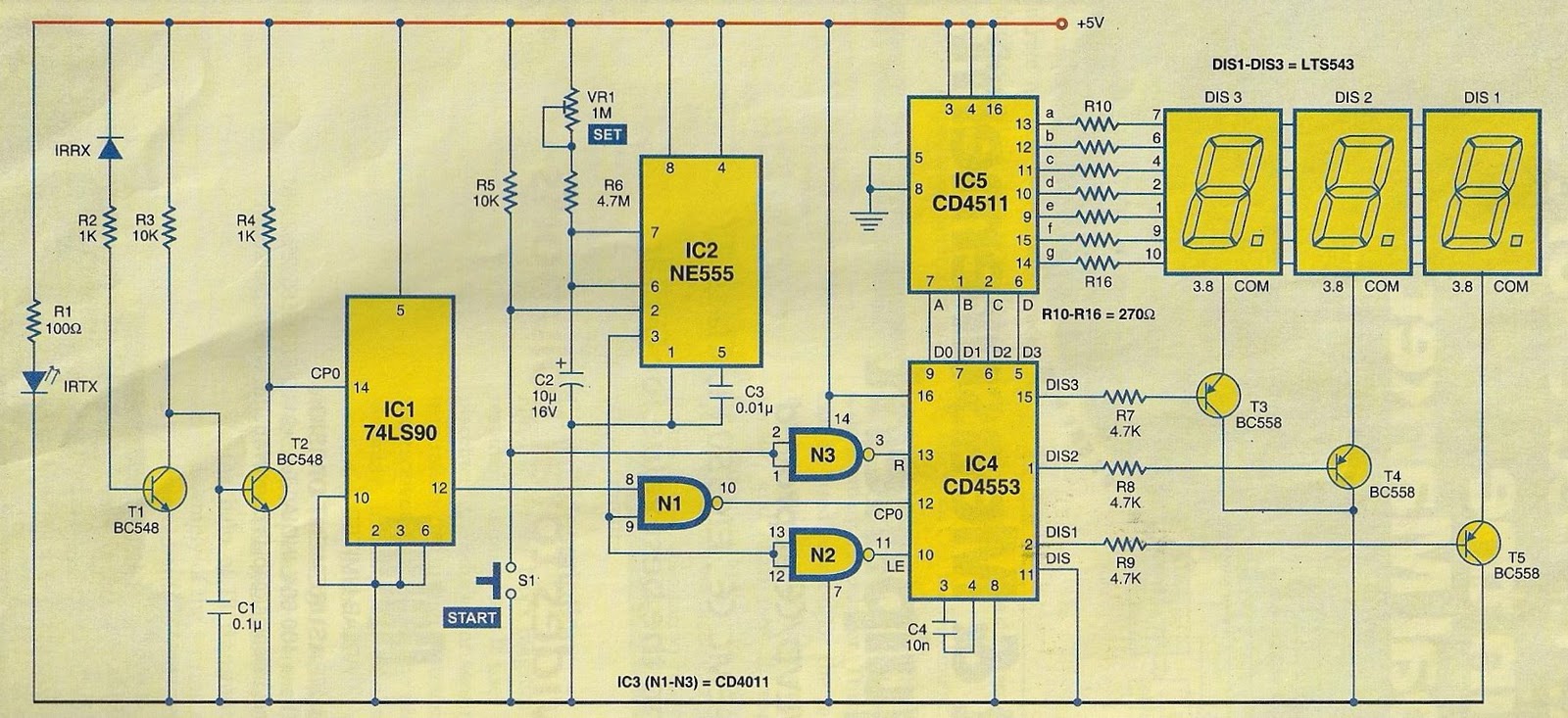DIGITAL RESPIRATION RATE METER – Circuit Schematic