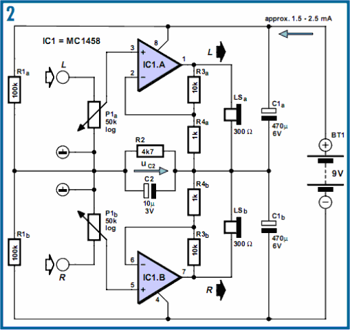 DC Coupled Audio Amplifier – Circuit Schematic