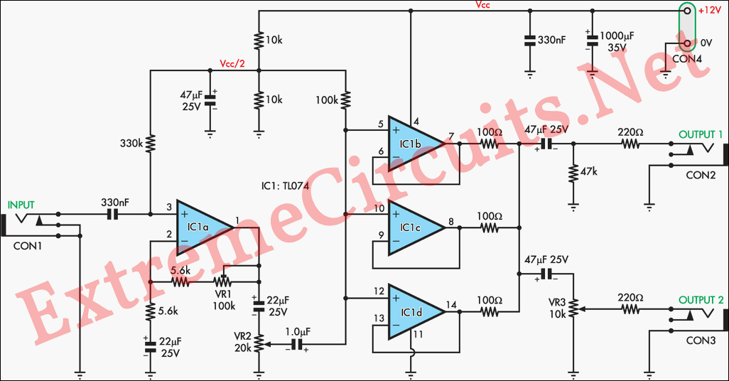 Electric GuitarViolin Preamplifier circuit