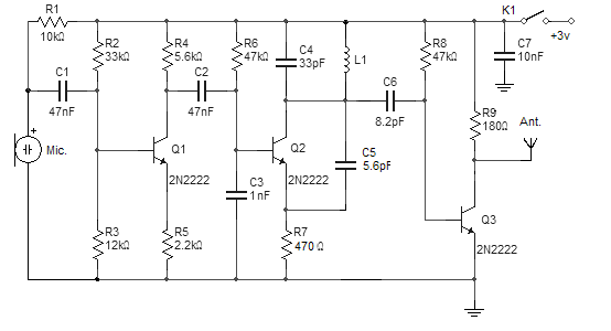fm wireless microphone circuit