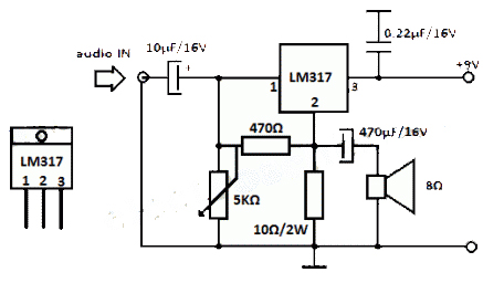 lm317-simple-audio-amplifier-circuits.html – Circuit Schematic