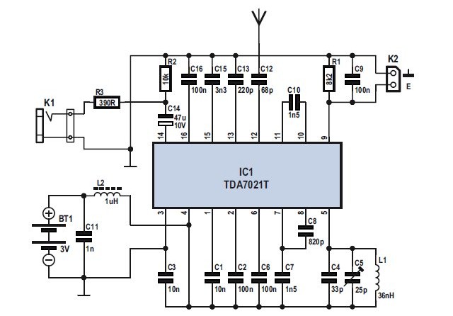 Audio Mini FM Receiver circuit