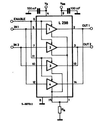 dc motor driver with h bridge ic l293d circuit