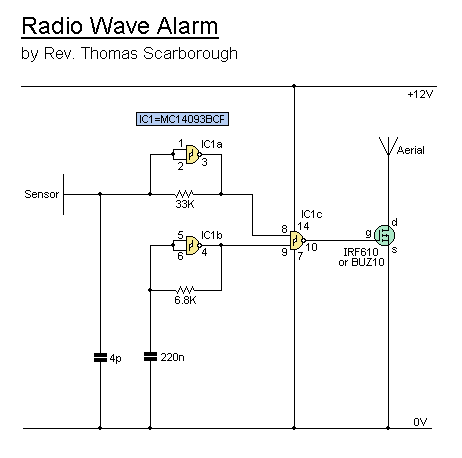radio wave alarm – Circuit Schematic