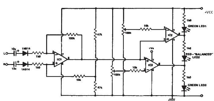 stereo balance indicator circuit