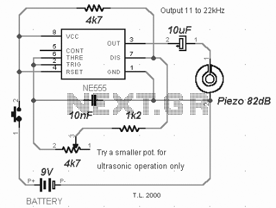 Ultrasonic dog whistle circuit – Circuit Schematic