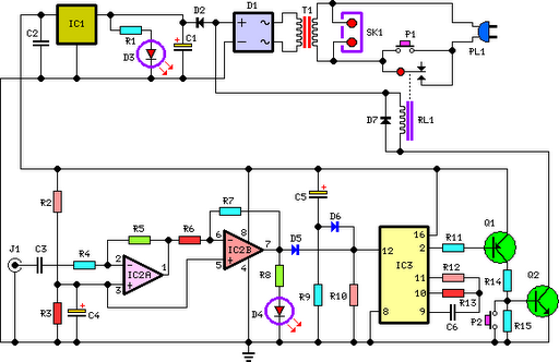 Amplifier Timer Circuit Schematic circuit