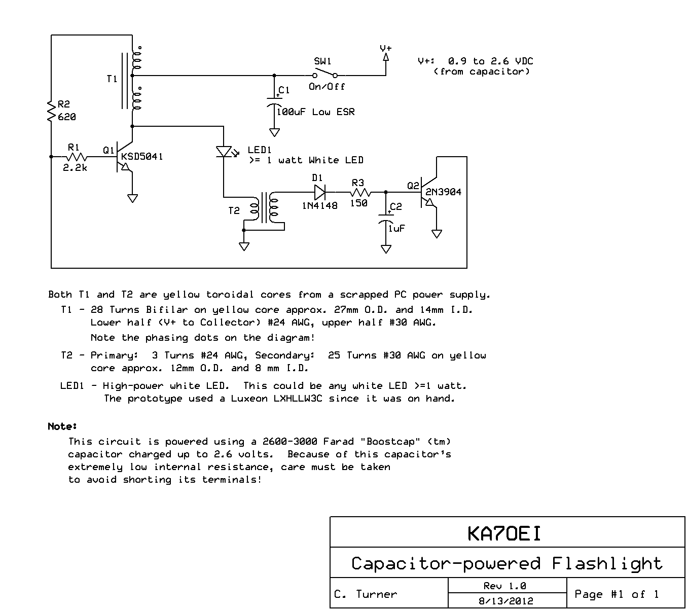 a more practical capacitor powered circuit