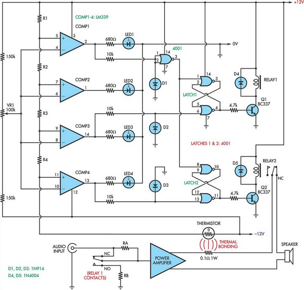 Loudspeaker Protector Monitors Current Circuit