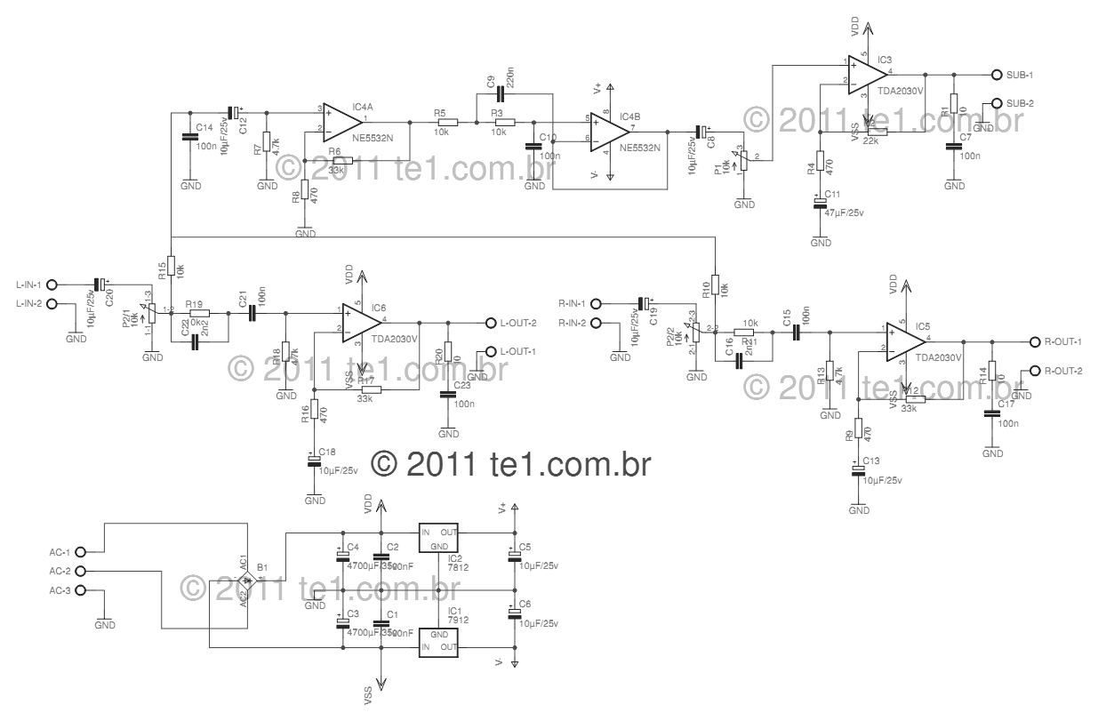 circuit power audio amplifier with – Circuit Schematic