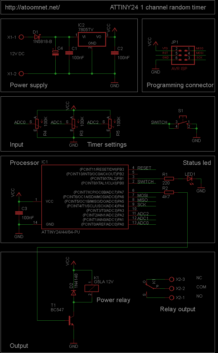Random timer using a Attiny24A