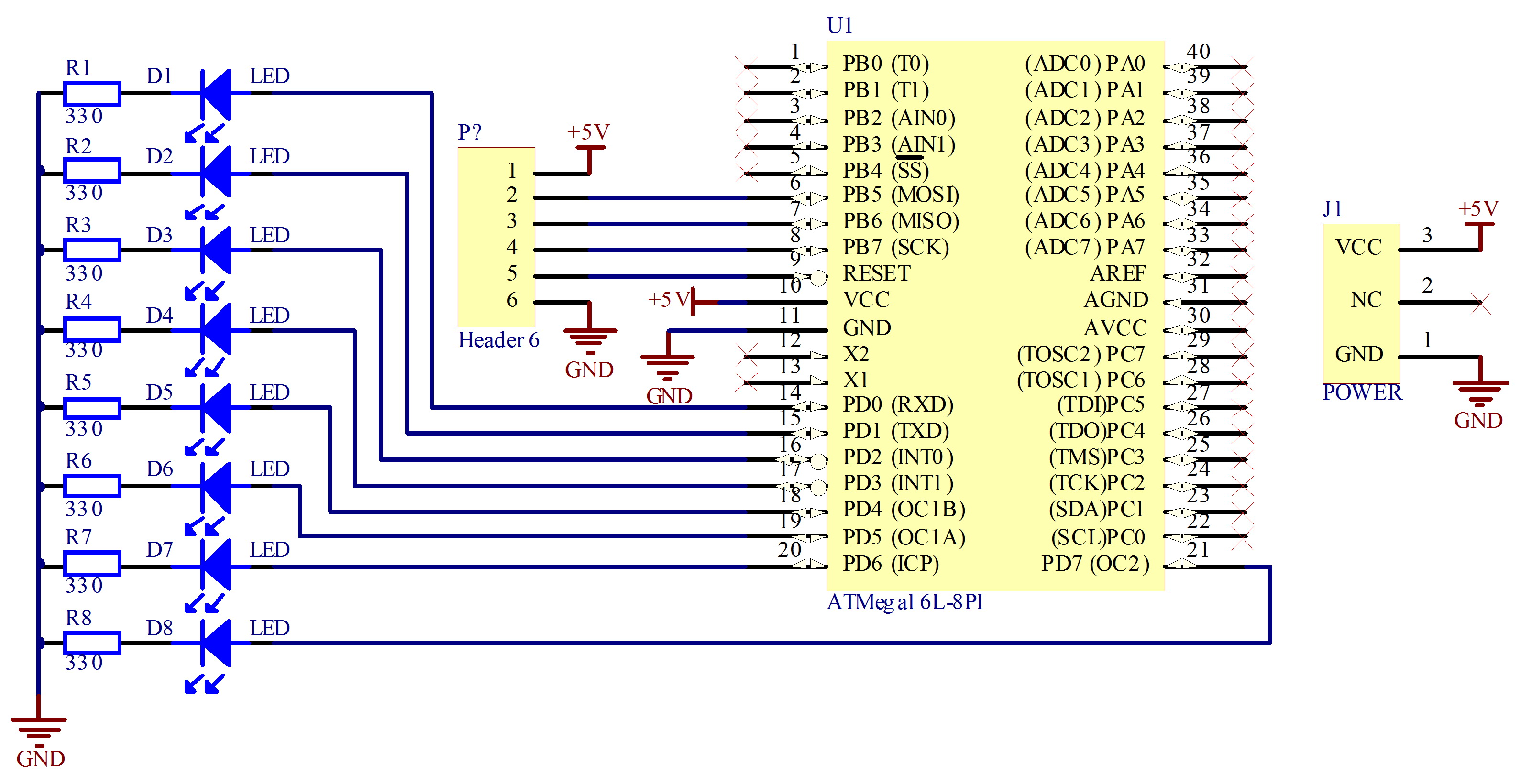 Beginners Guide AVR Programming circuit