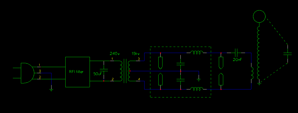The QRM900 Tesla coil – Circuit Schematic