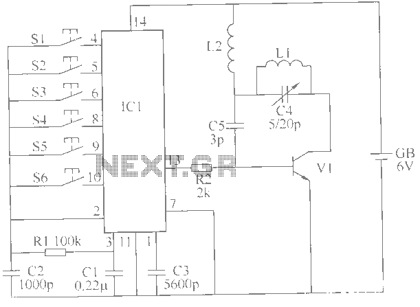 6m wireless remote control switch circuit