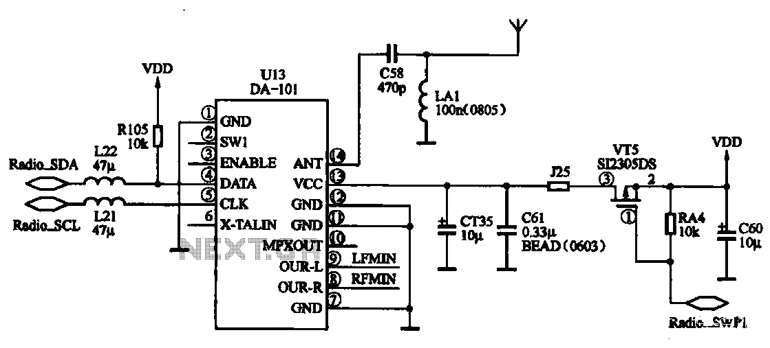 DA-101 FM radio circuit chip circuit
