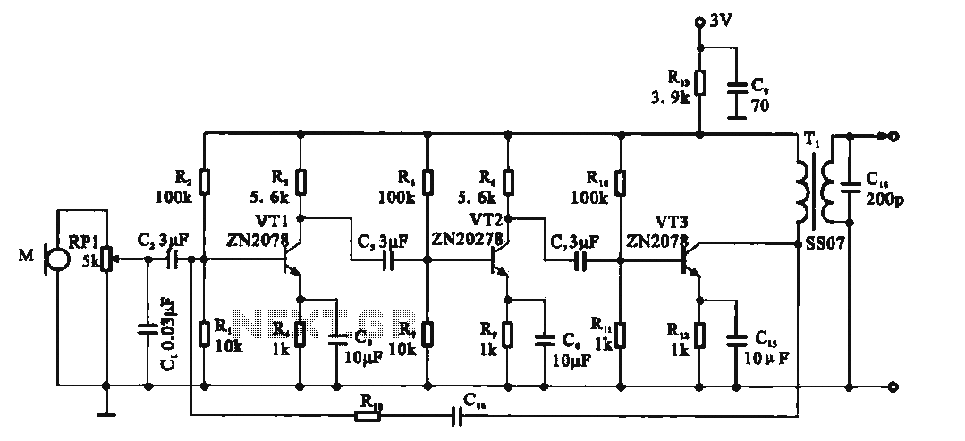 Recording signal amplifying transistor circuit