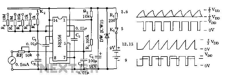 555 capacitance tester circuit diagram circuit