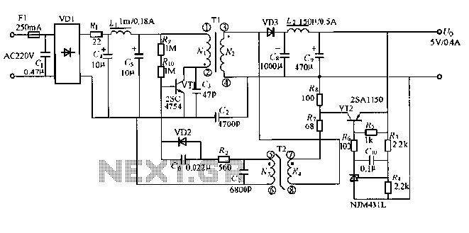 Output 5v  04a small switching power supply circuit diagram circuit