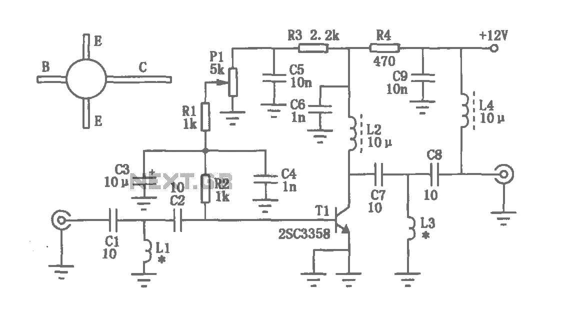 UHF amplifying circuit diagram circuit