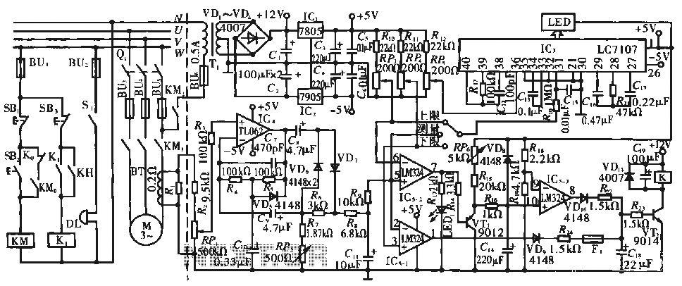 Multifunctional motor protection circuit