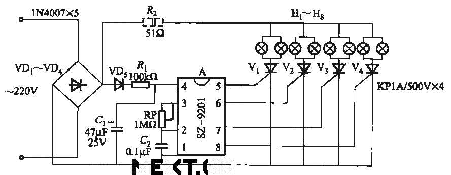 SZ-9201 uses three function lights chain circuit