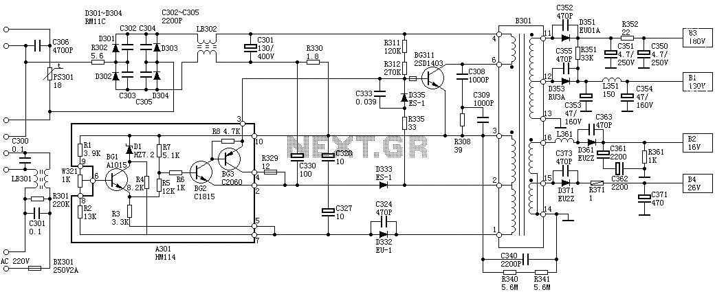 Sanyo 83P switching power supply circuit diagram circuit