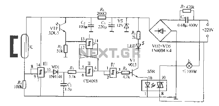 Gate automatic lamp circuit