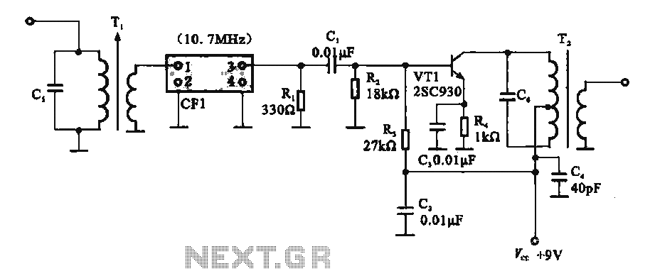 FM IF amplifier circuit composed of ceramic filters circuit