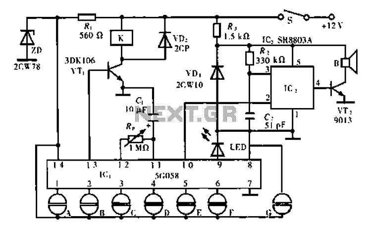 Motorcycle anti-theft lock electronic circuit