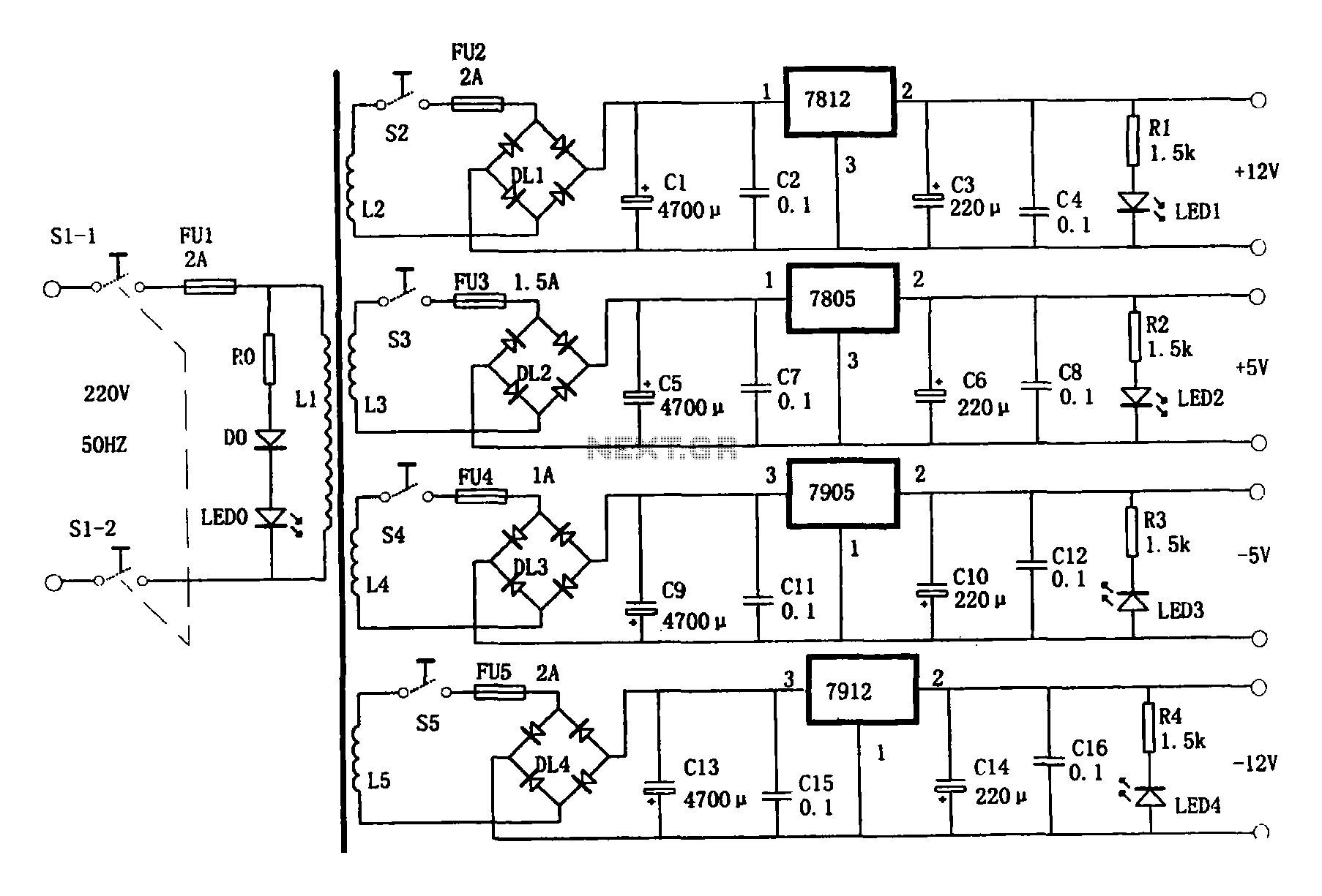 Multi-output power supply circuit