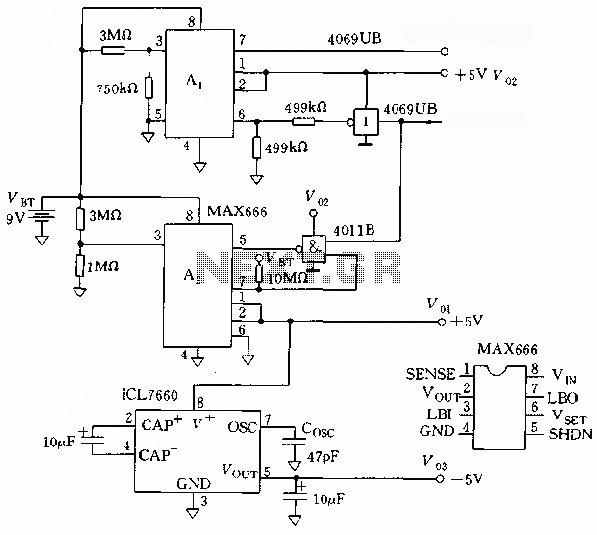 The microprocessor circuit using a power linear regulator circuit