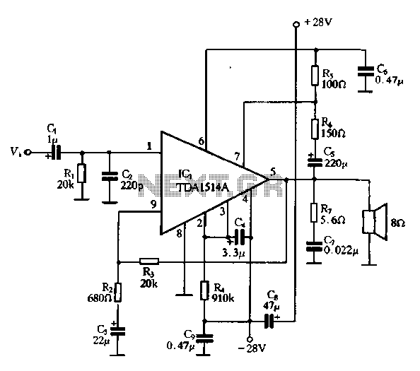 TDA1514A application circuit