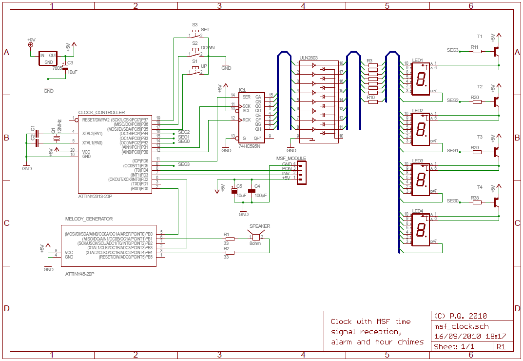MSF Radio Time Clock – Circuit Schematic