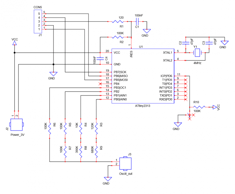 AVR Microcontroller Digital Clock with ATtiny2313 circuit
