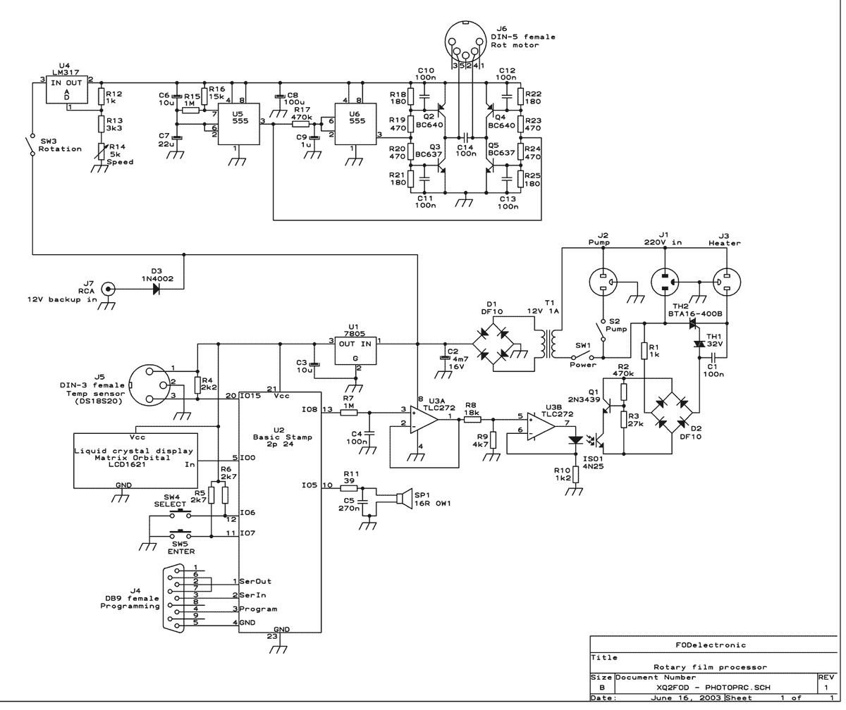 Photo film processor circuit – Circuit Schematic