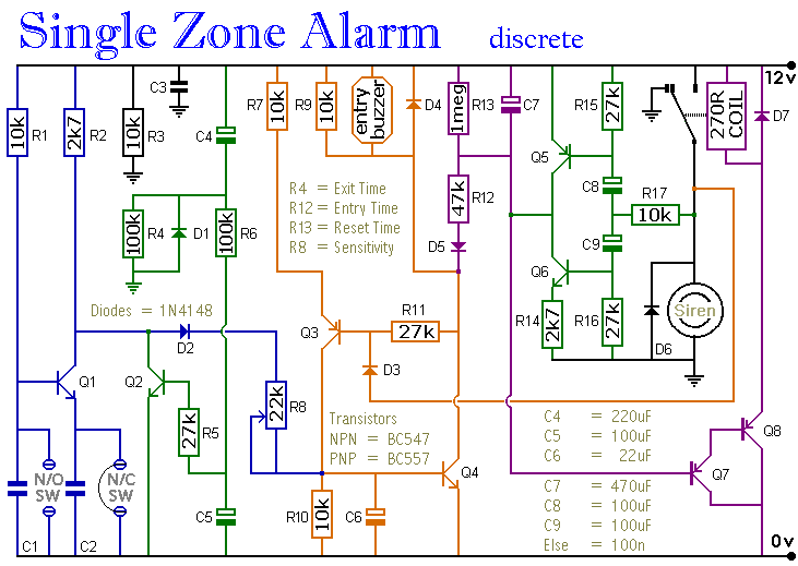 Single Zone Alarm circuit