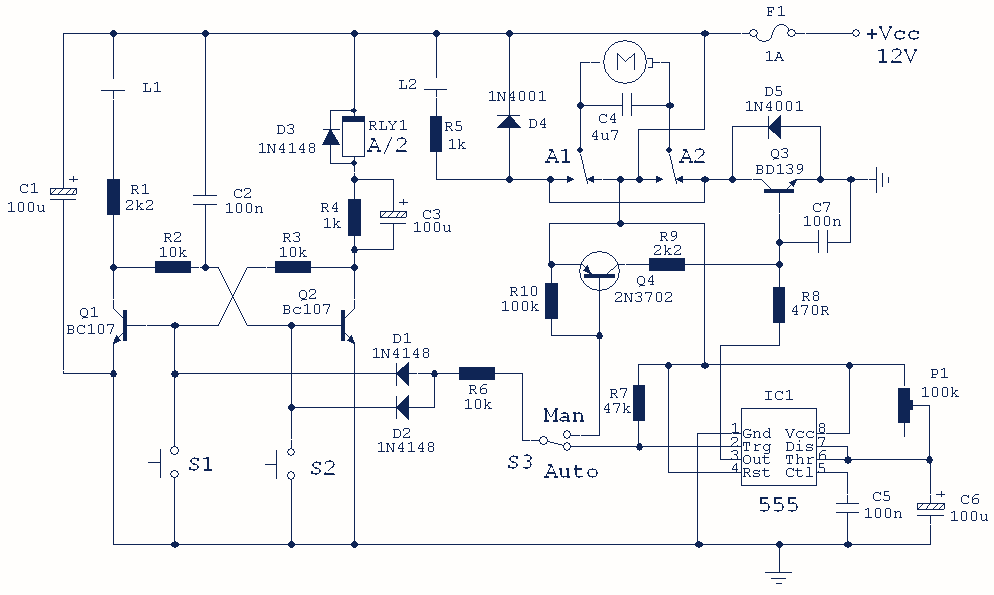 Curtain Control Circuit – Circuit Schematic