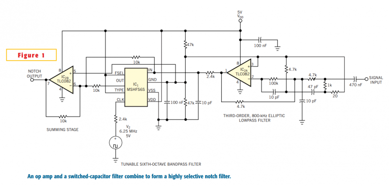 Adjustable high-frequency notch filter circuit