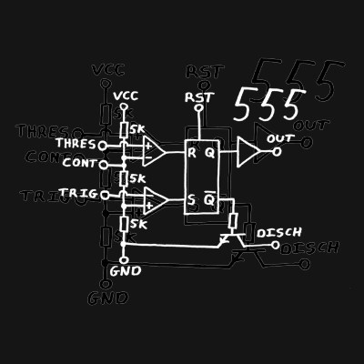 clic 555 timer chip schematic circuit