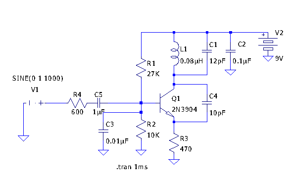 Schematic for the Micro FM transmitter circuit