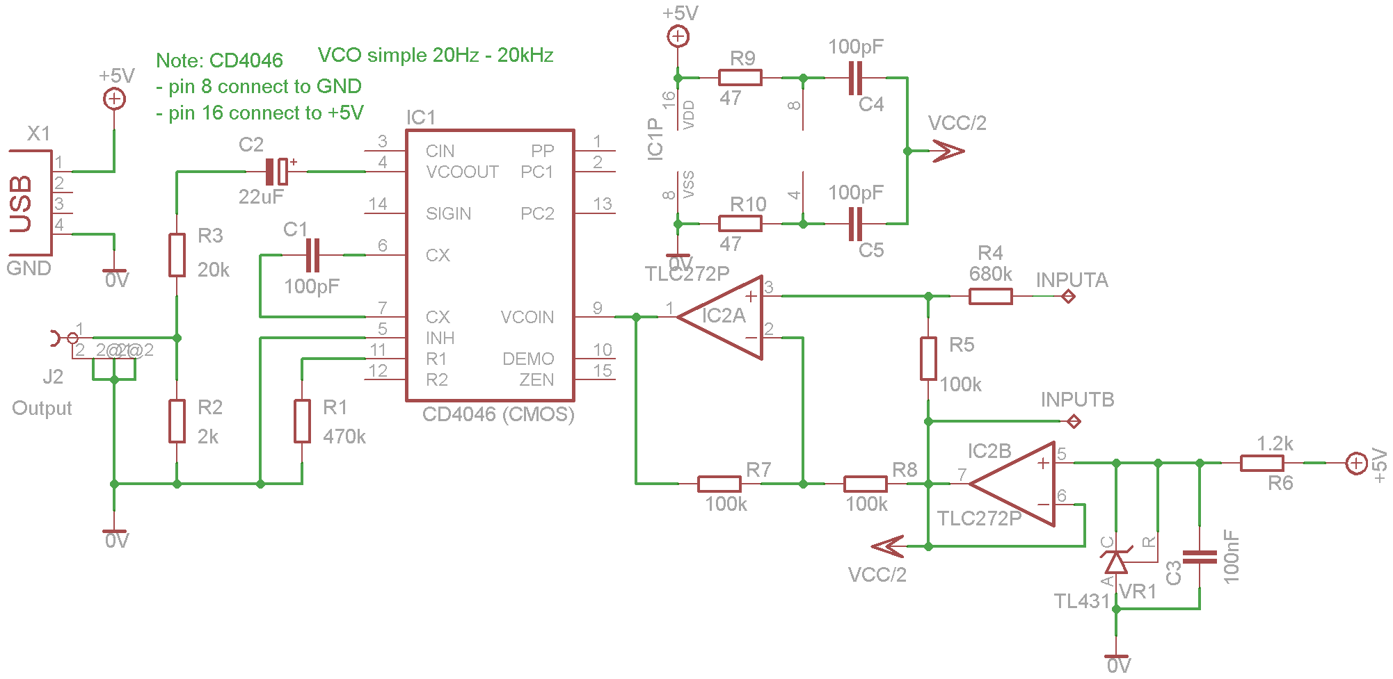 Dual polarity single channel VCO – Circuit Schematic